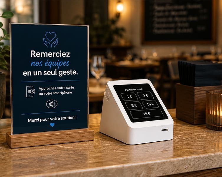 mini tpe pourboire installation comptoir