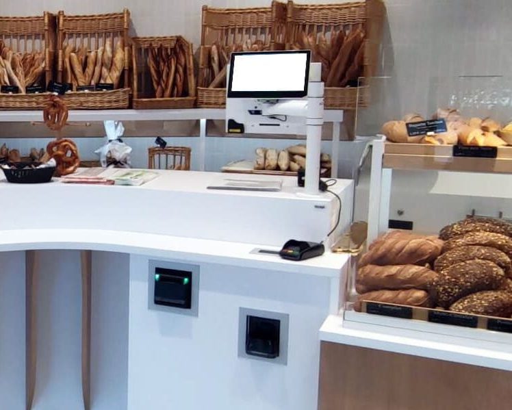 monnayeur integre dans comptoir boulangerie